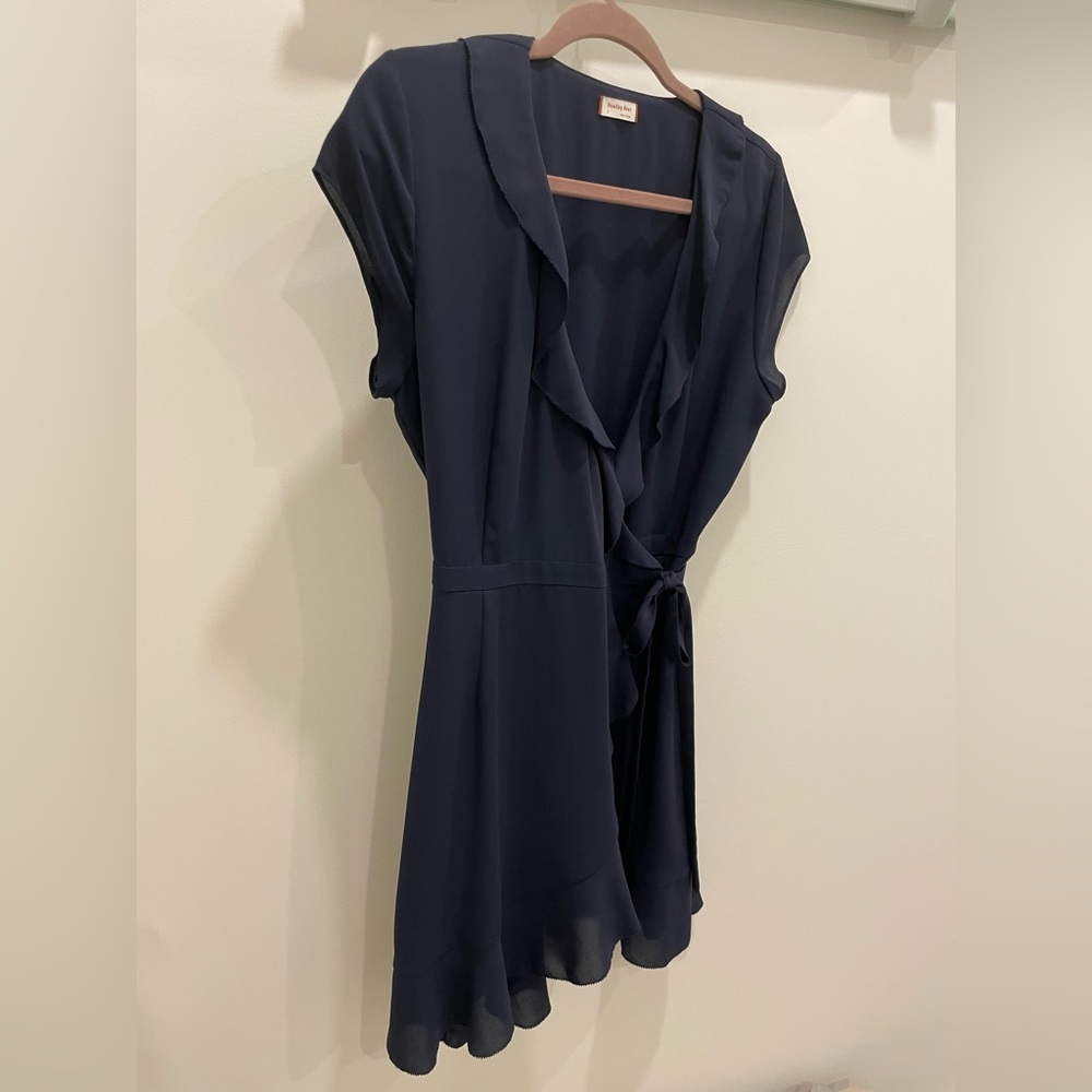 Elegant Navy Ruffle Dress